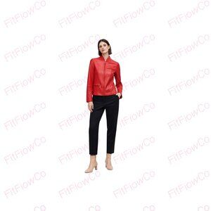 Creaciones EMY Red Leather Jacket Women’s M Genuine Made in Mexico